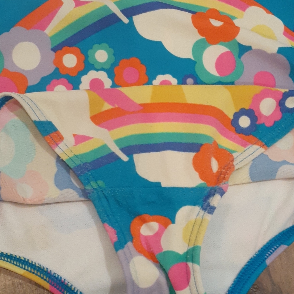 Mini Boden Colorful Unicorn Swimsuit OnePiece 2-3Y - Picture 3 of 3